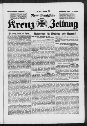 Neue preussische Kreuz-Zeitung vom 11.04.1931