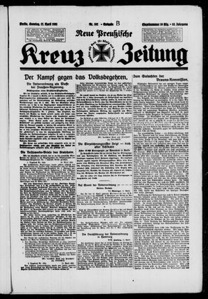 Neue preussische Kreuz-Zeitung vom 12.04.1931