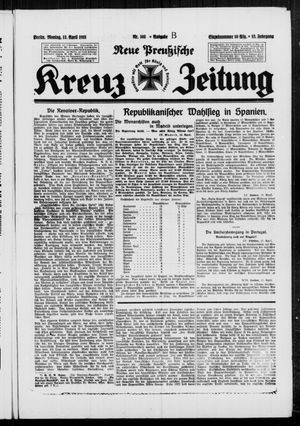 Neue preussische Kreuz-Zeitung vom 13.04.1931