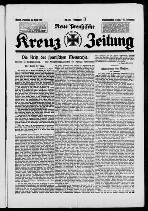 Neue preussische Kreuz-Zeitung vom 14.04.1931