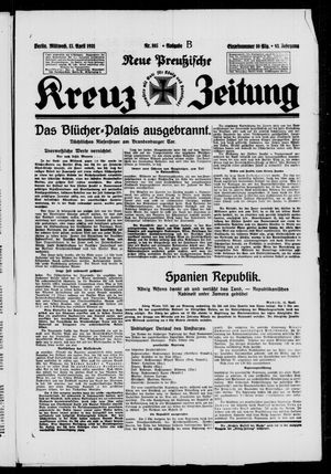 Neue preussische Kreuz-Zeitung vom 15.04.1931