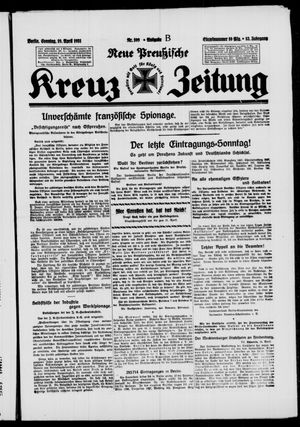 Neue preussische Kreuz-Zeitung vom 19.04.1931
