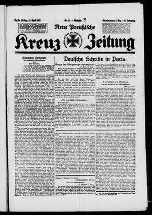 Neue preussische Kreuz-Zeitung vom 24.04.1931