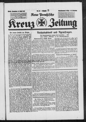 Neue preussische Kreuz-Zeitung vom 25.04.1931