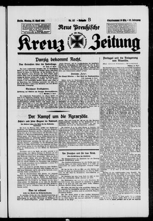 Neue preussische Kreuz-Zeitung vom 27.04.1931