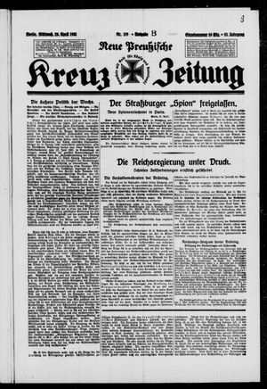 Neue preussische Kreuz-Zeitung vom 29.04.1931