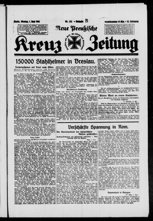 Neue preussische Kreuz-Zeitung vom 01.06.1931