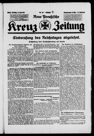 Neue preussische Kreuz-Zeitung vom 16.06.1931