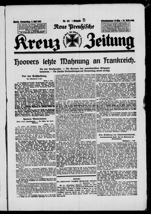 Neue preussische Kreuz-Zeitung vom 02.07.1931