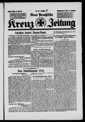 Neue preussische Kreuz-Zeitung vom 31.07.1931