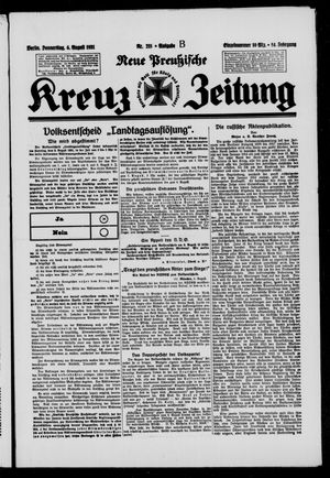 Neue preussische Kreuz-Zeitung vom 06.08.1931