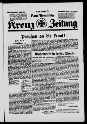 Neue preussische Kreuz-Zeitung vom 08.08.1931