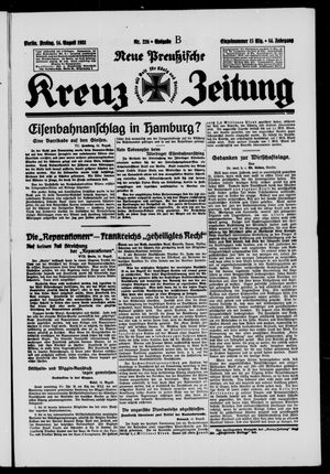 Neue preussische Kreuz-Zeitung vom 14.08.1931