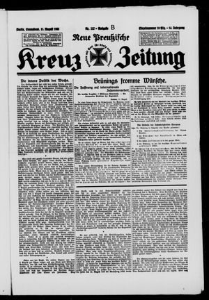 Neue preussische Kreuz-Zeitung vom 15.08.1931