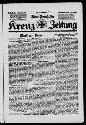 Neue preussische Kreuz-Zeitung vom 07.09.1931
