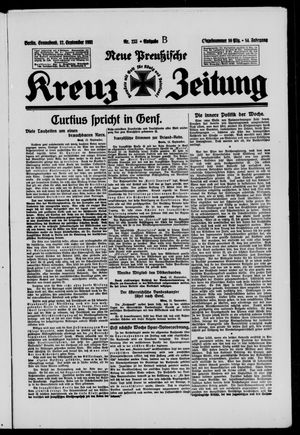 Neue preussische Kreuz-Zeitung vom 12.09.1931