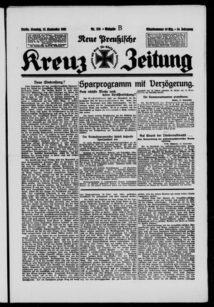 Neue preussische Kreuz-Zeitung vom 13.09.1931