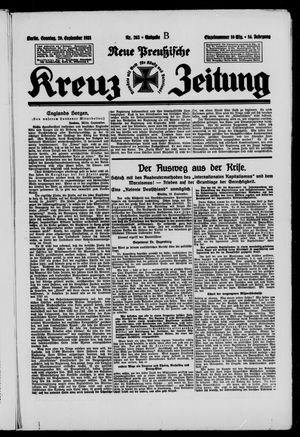 Neue preussische Kreuz-Zeitung vom 20.09.1931