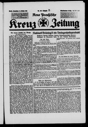 Neue preussische Kreuz-Zeitung on Oct 10, 1931