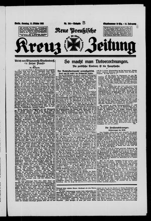 Neue preussische Kreuz-Zeitung vom 11.10.1931