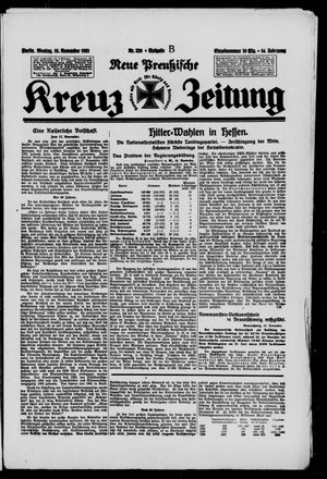 Neue preussische Kreuz-Zeitung vom 16.11.1931