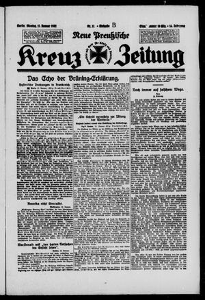 Neue preussische Kreuz-Zeitung vom 11.01.1932