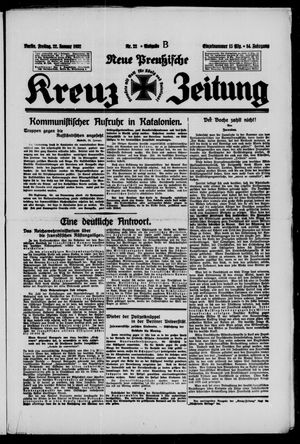 Neue preussische Kreuz-Zeitung vom 22.01.1932