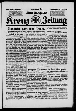 Neue preussische Kreuz-Zeitung vom 08.02.1932