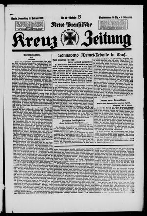 Neue preussische Kreuz-Zeitung vom 11.02.1932