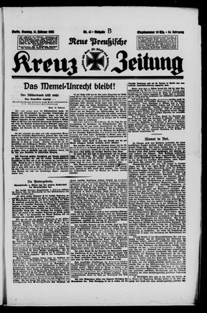 Neue preussische Kreuz-Zeitung vom 14.02.1932