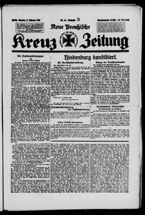 Neue preussische Kreuz-Zeitung vom 15.02.1932