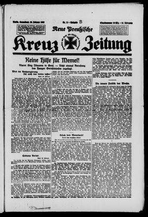 Neue preussische Kreuz-Zeitung vom 20.02.1932