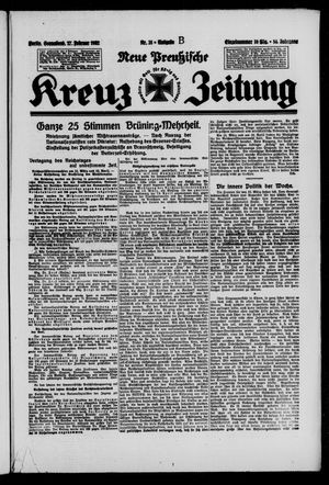 Neue preussische Kreuz-Zeitung vom 27.02.1932