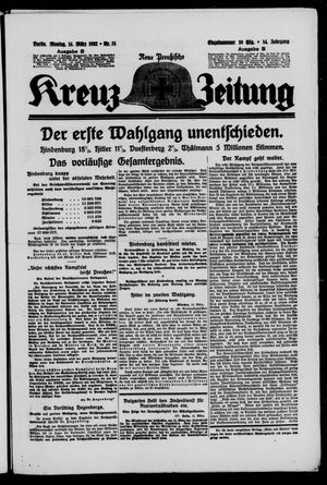Neue preussische Kreuz-Zeitung vom 14.03.1932