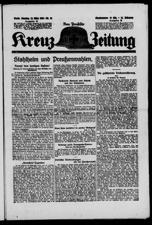Neue preussische Kreuz-Zeitung vom 22.03.1932