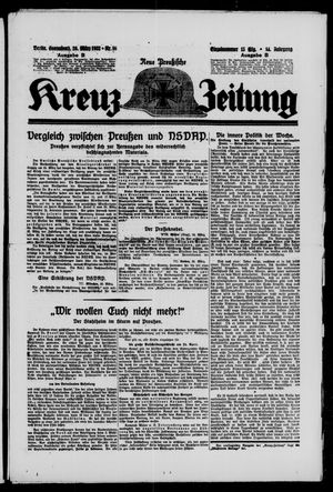 Neue preussische Kreuz-Zeitung vom 26.03.1932