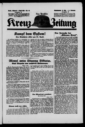 Neue preussische Kreuz-Zeitung vom 06.04.1932