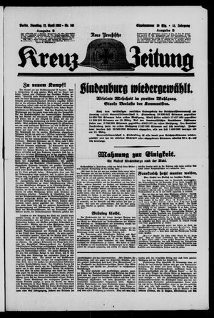 Neue preussische Kreuz-Zeitung vom 12.04.1932