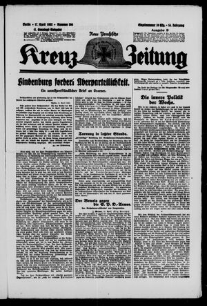 Neue preussische Kreuz-Zeitung vom 17.04.1932