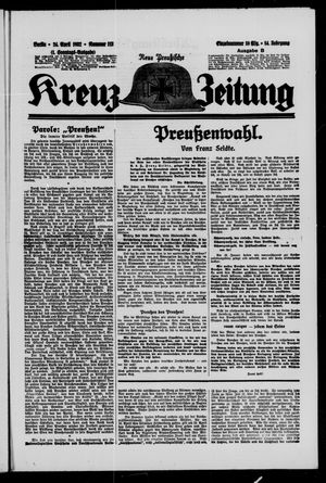 Neue preussische Kreuz-Zeitung vom 24.04.1932