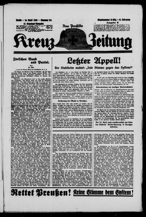 Neue preussische Kreuz-Zeitung vom 24.04.1932