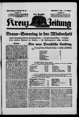 Neue preussische Kreuz-Zeitung vom 26.04.1932