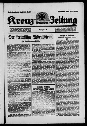 Kreuz-Zeitung vom 06.08.1932