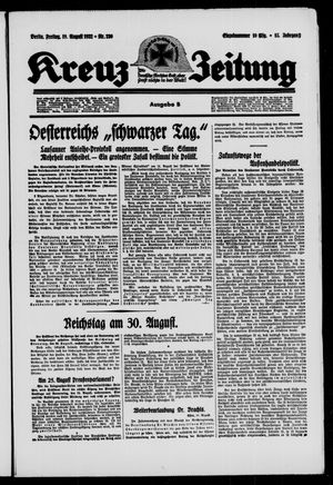 Kreuz-Zeitung vom 19.08.1932