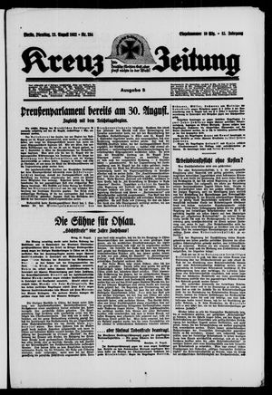 Kreuz-Zeitung vom 23.08.1932