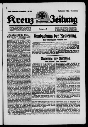 Kreuz-Zeitung vom 25.08.1932