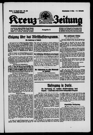 Kreuz-Zeitung vom 28.08.1932
