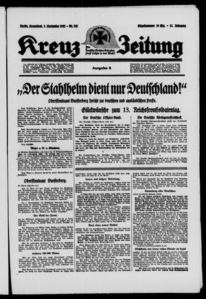 Kreuz-Zeitung vom 03.09.1932