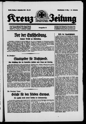 Kreuz-Zeitung vom 09.09.1932