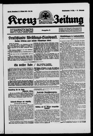 Kreuz-Zeitung vom 22.10.1932